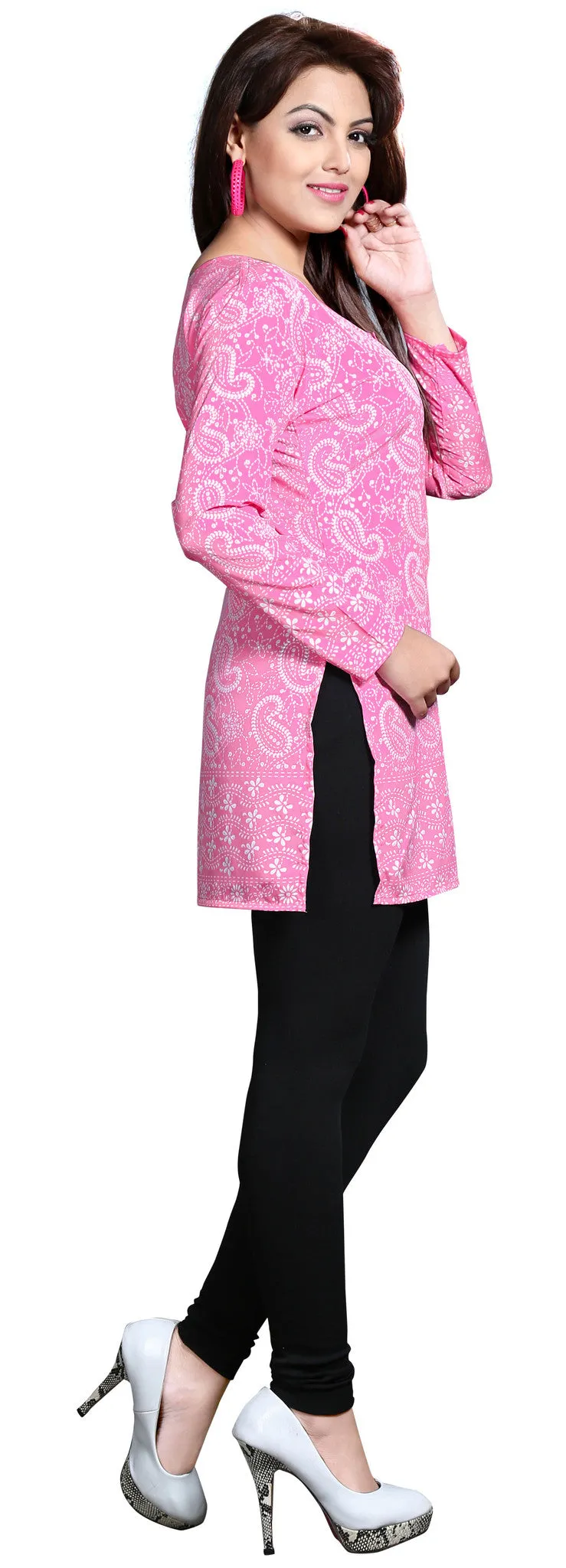 Elegant Pink Kurti Indian Wear – Trendy Short Kurti for Women