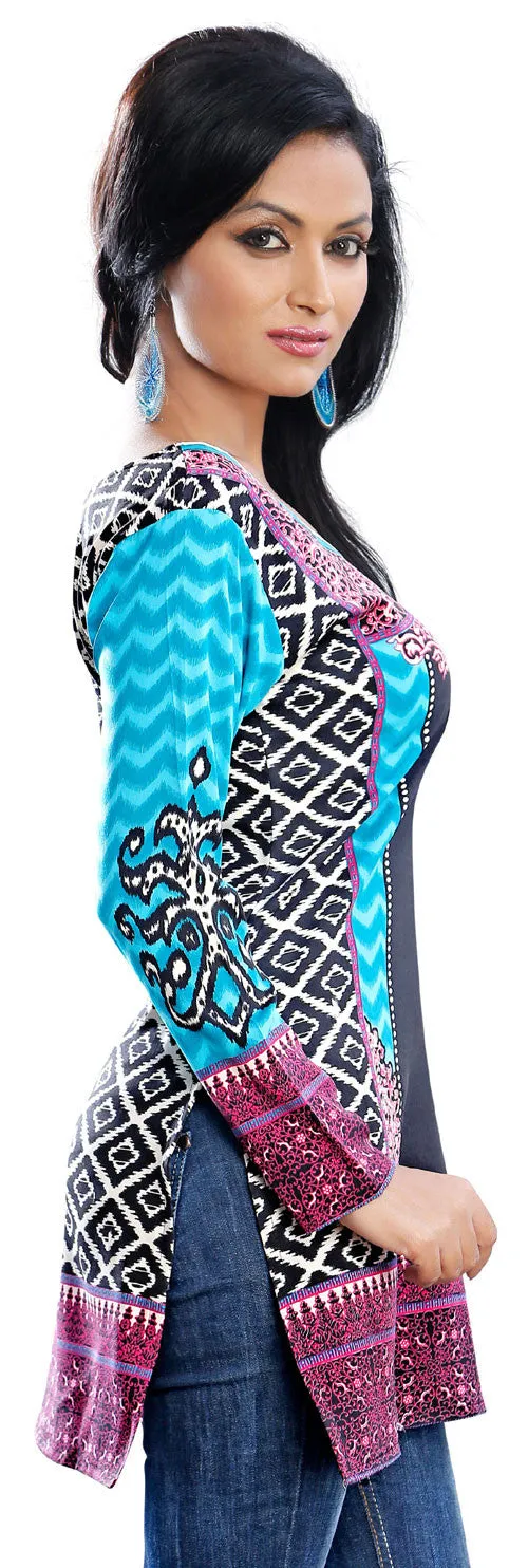 Elegant Turquoise Indian Kurtis Online – Trendy Short Kurti for Women