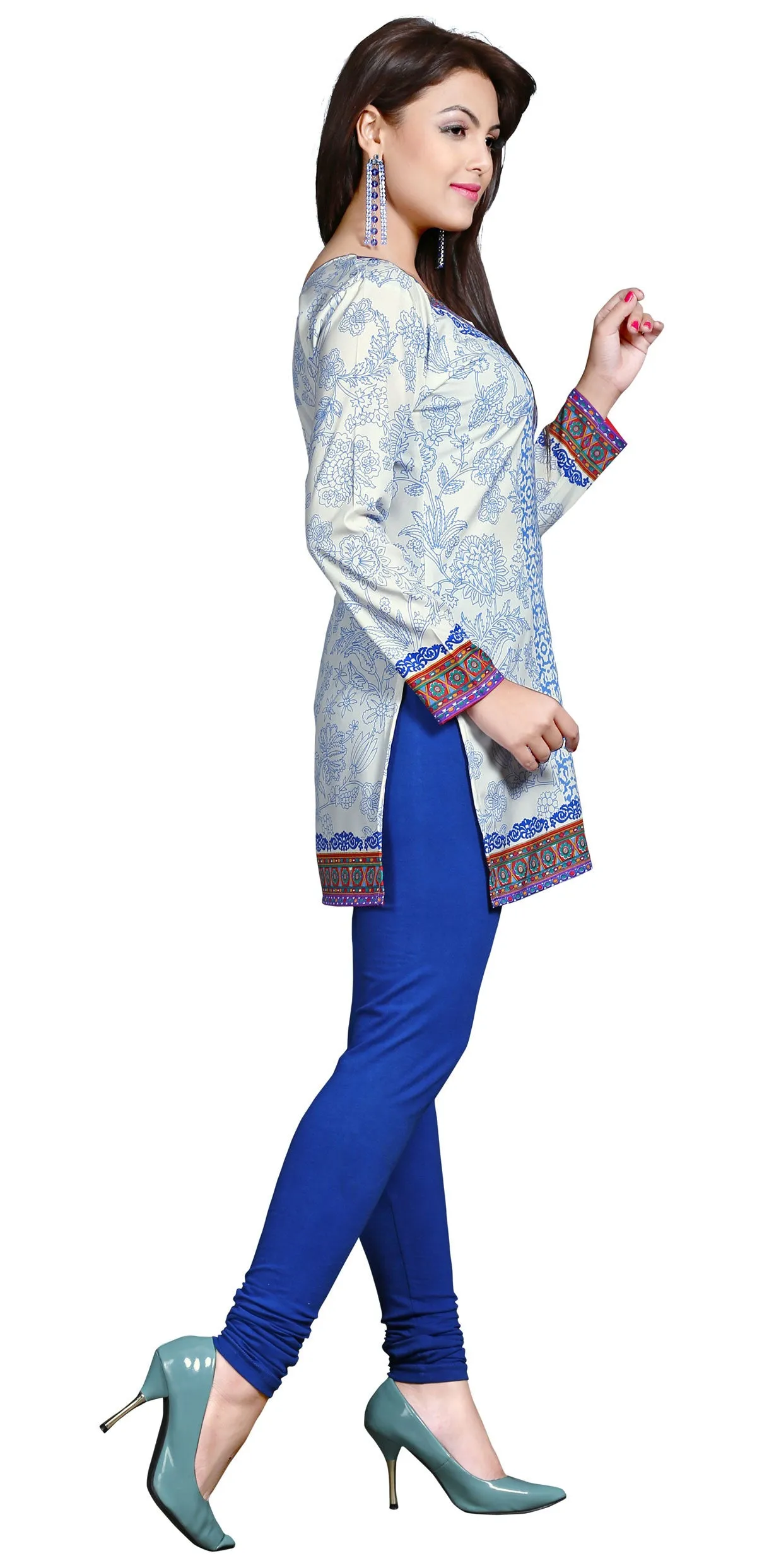 Elegant White India Tunic – Stylish Short Kurti for Women
