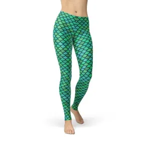 Enchanted Mermaid Forest Performance Leggings