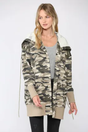 Fate Camo Printed Terry Hooded Jacket