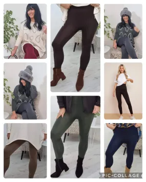 Fleece Lined Leggings - (choose your Colour & Size)