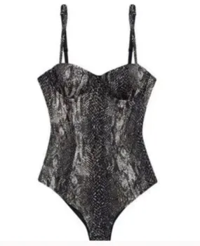 Fleur Du Mal Snake Print Bodysuit (L)
