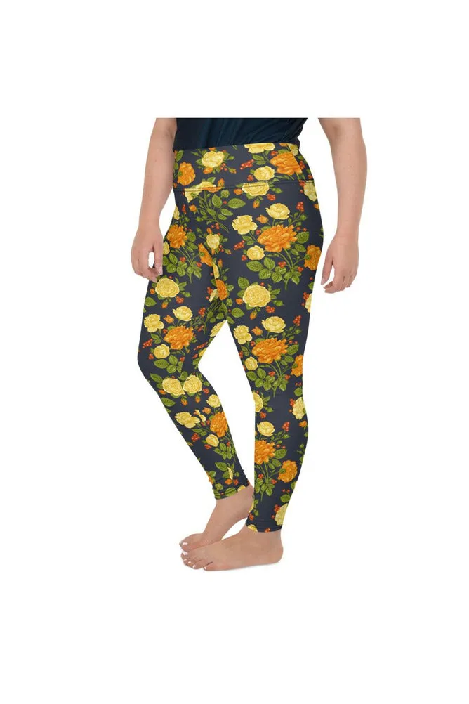 Floral Floss All-Over Print Plus Size Leggings