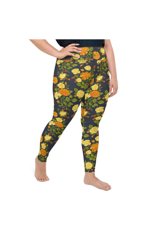 Floral Floss All-Over Print Plus Size Leggings