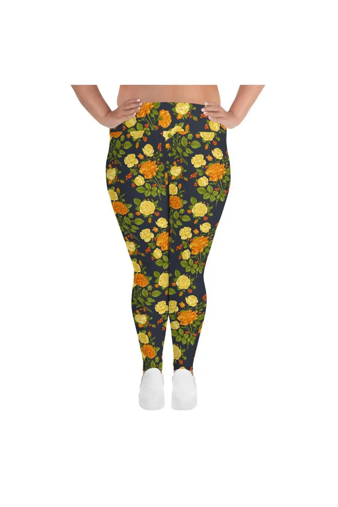 Floral Floss All-Over Print Plus Size Leggings