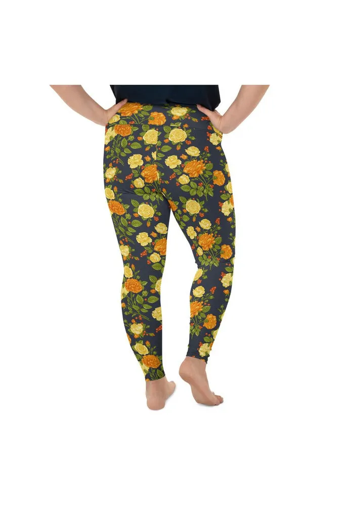 Floral Floss All-Over Print Plus Size Leggings