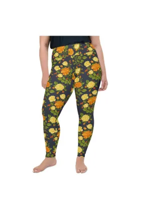 Floral Floss All-Over Print Plus Size Leggings