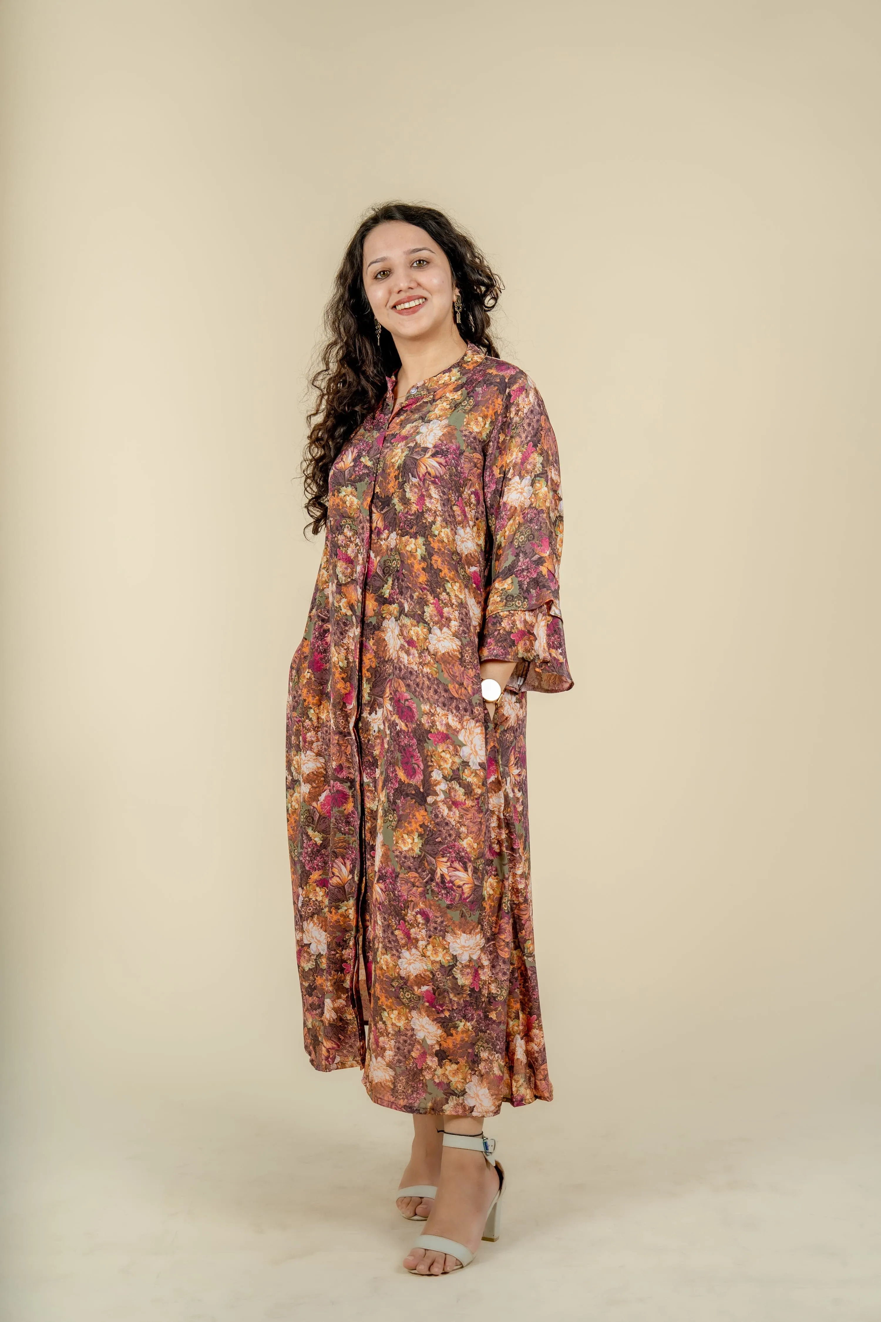 Flowral Long Tunic Dress