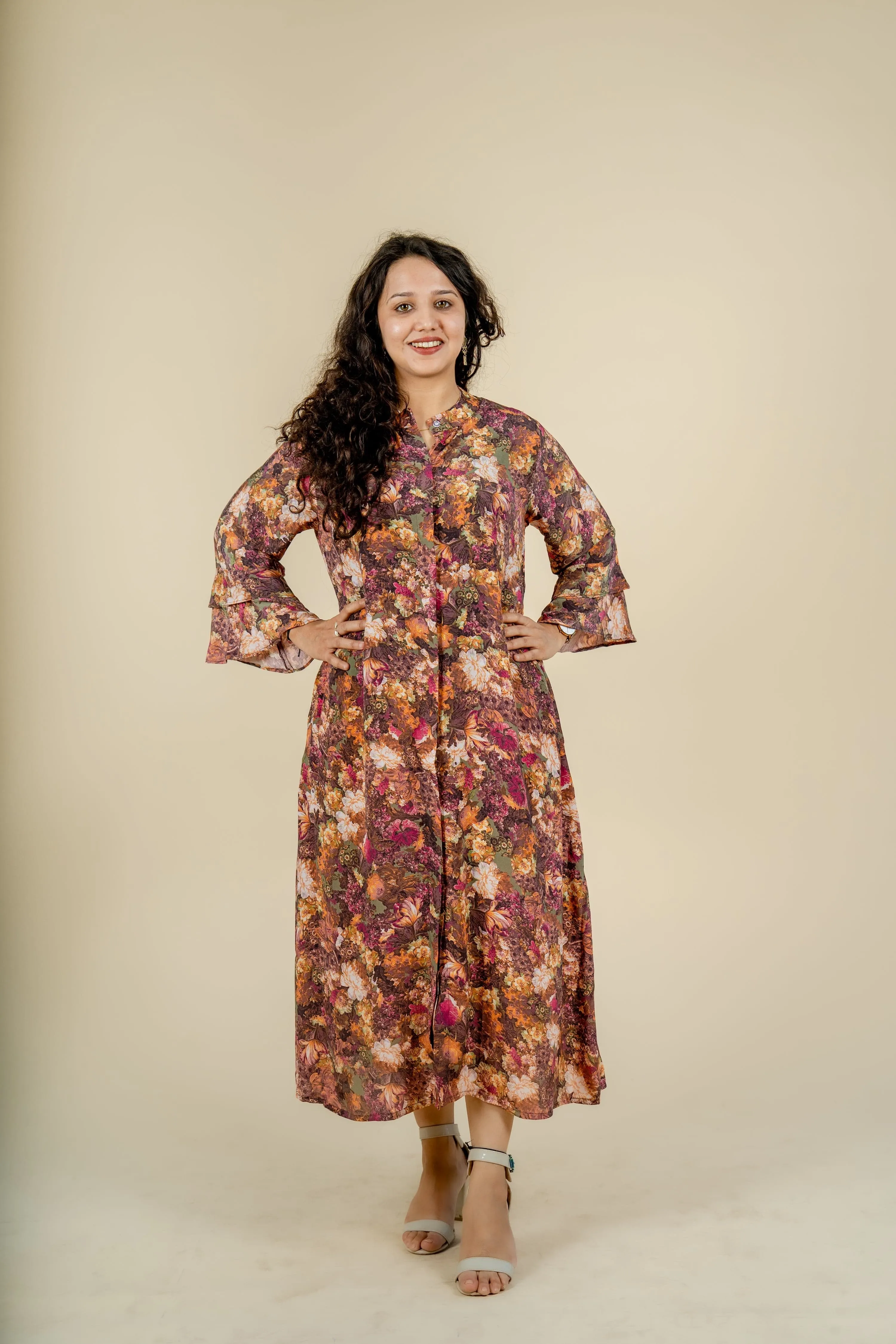 Flowral Long Tunic Dress