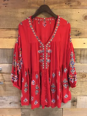 Free People Arianna Embroidered Tunic