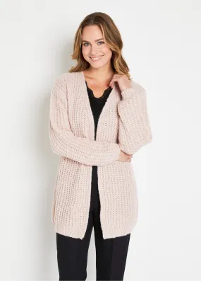 Gilet long uni bord à bord grosse maille