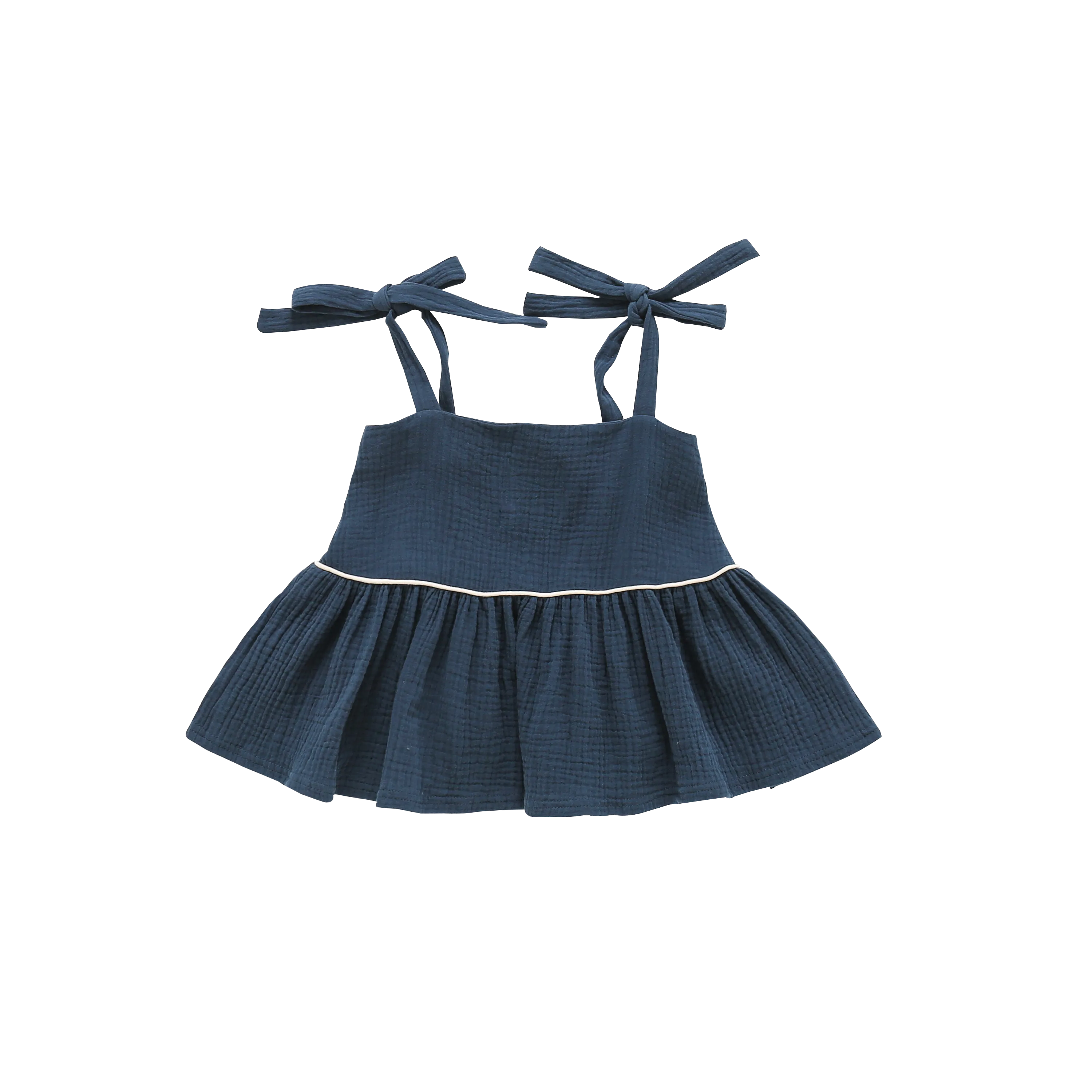 Girl Peplum Top | Navy