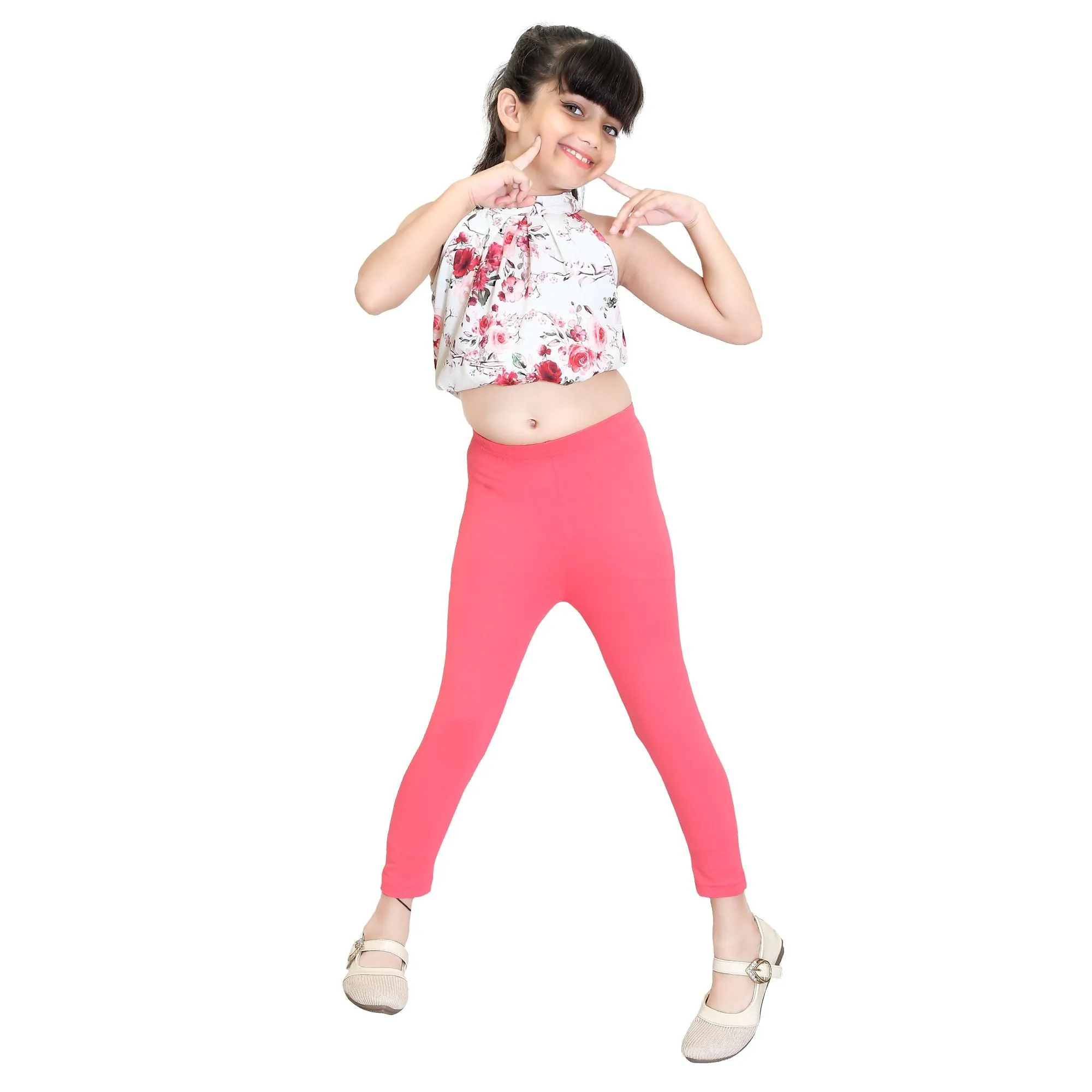 Girls Bubblegum Pink Ankle Length Legging