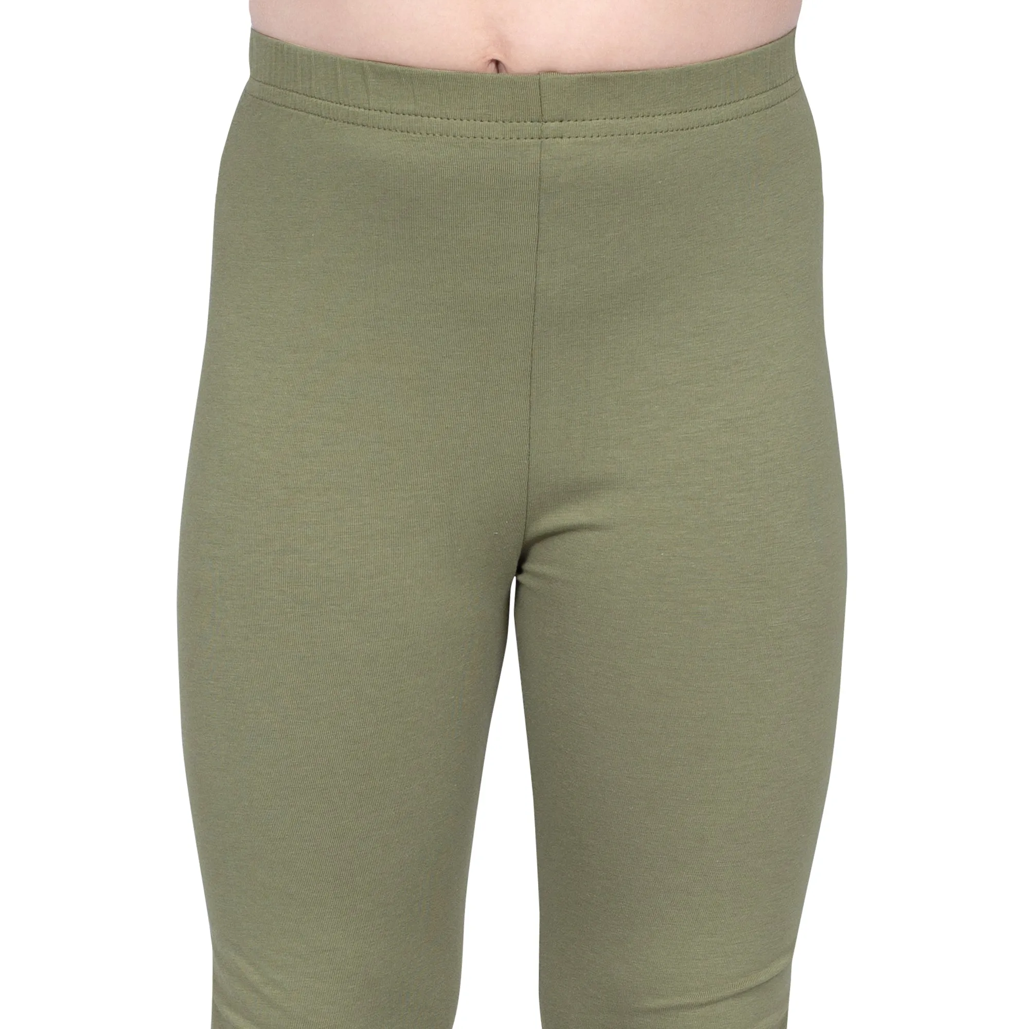 Girls Olive Regular Legging
