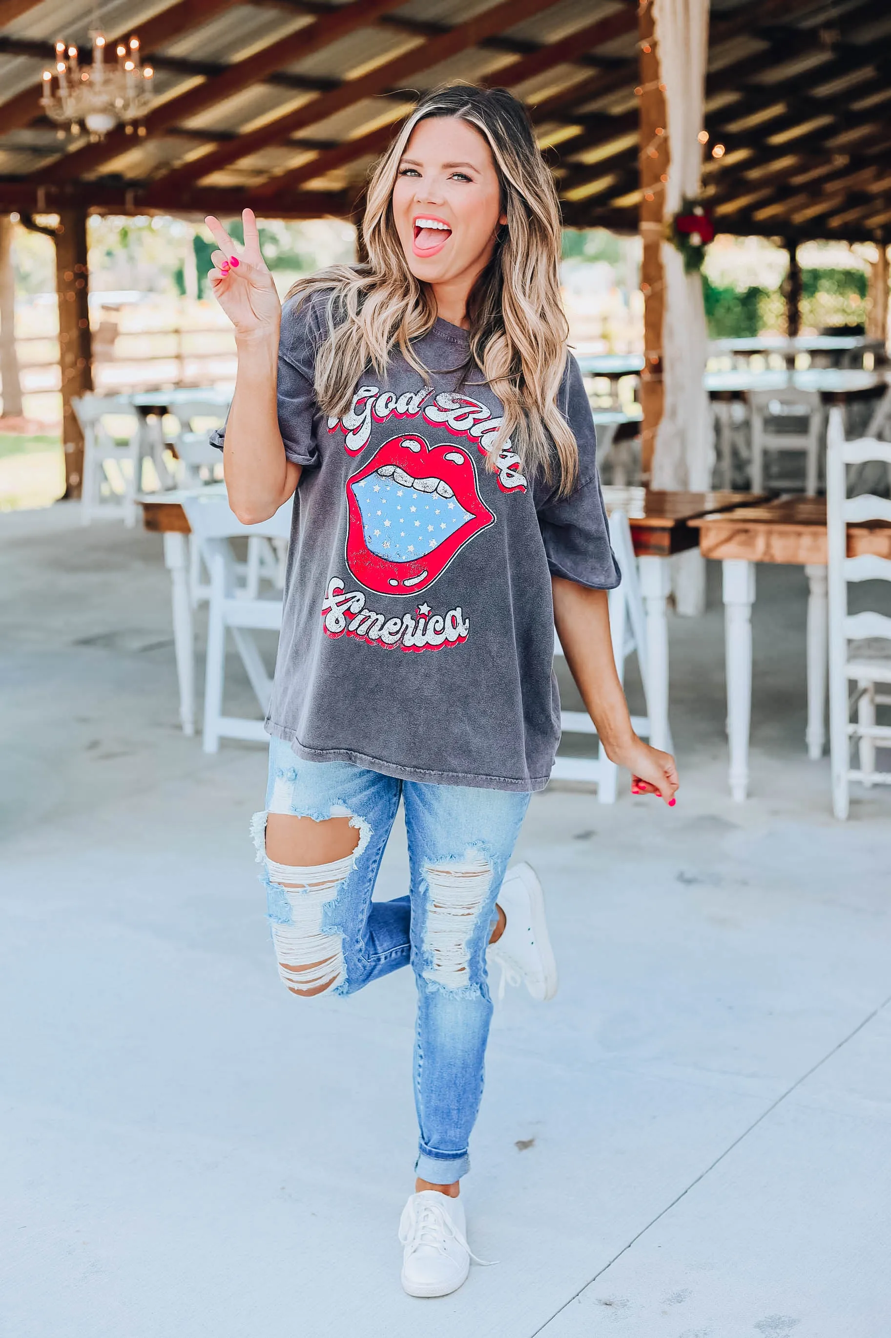 God Bless America Vintage Graphic Tee