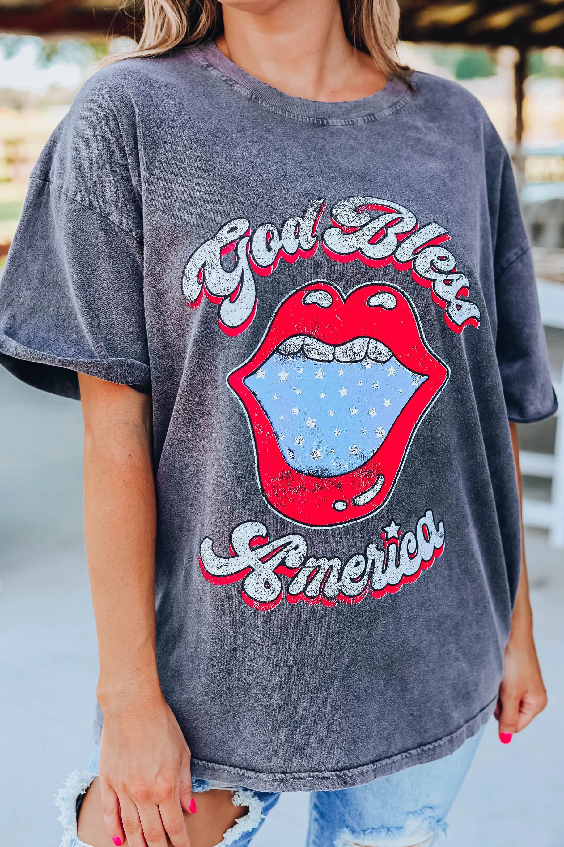 God Bless America Vintage Graphic Tee