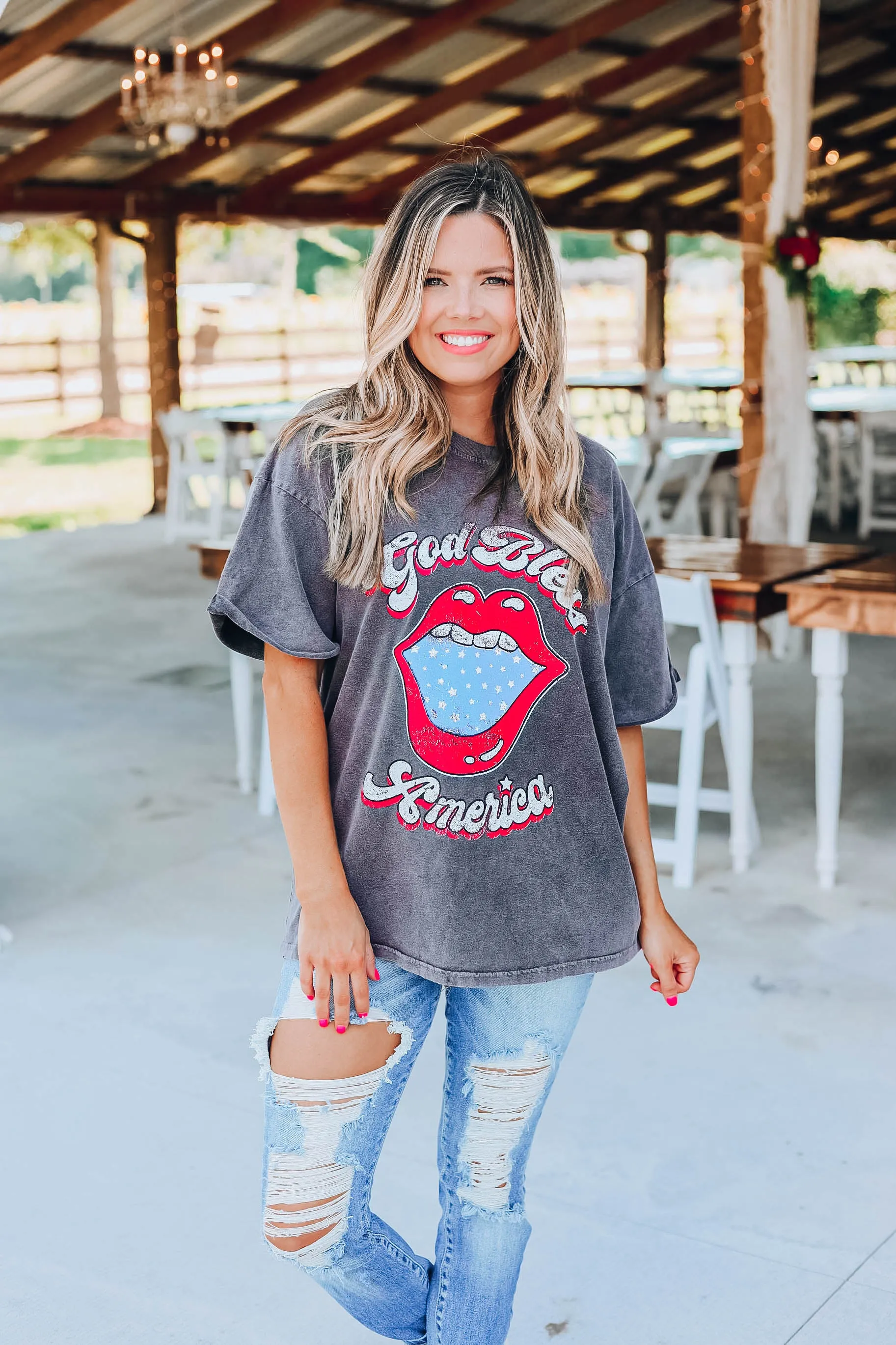 God Bless America Vintage Graphic Tee