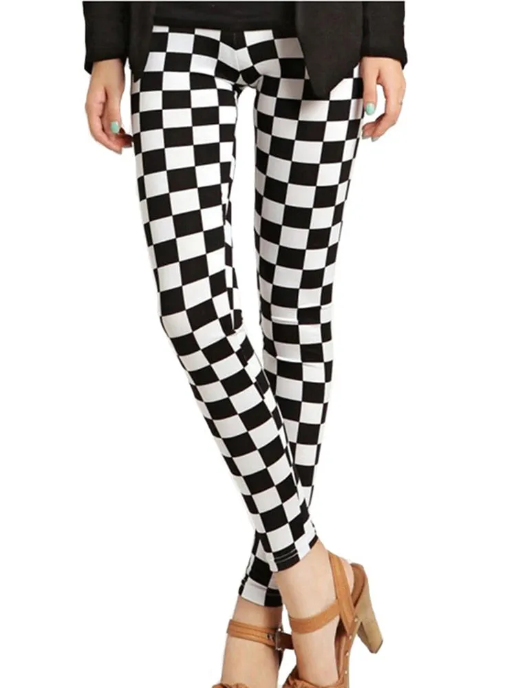 Graffiti Leggings Floral Patterned Print For Women Leggings Houndstooth Sale Elastic Design Vintage Leggings W056