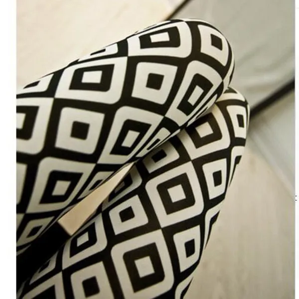 Graffiti Leggings Floral Patterned Print For Women Leggings Houndstooth Sale Elastic Design Vintage Leggings W056
