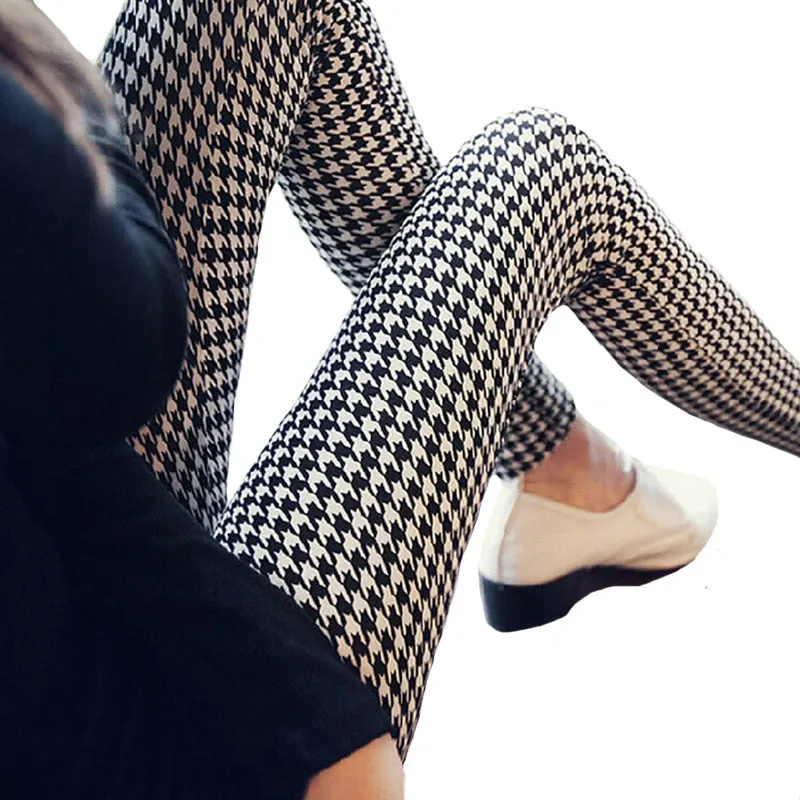Graffiti Leggings Floral Patterned Print For Women Leggings Houndstooth Sale Elastic Design Vintage Leggings W056