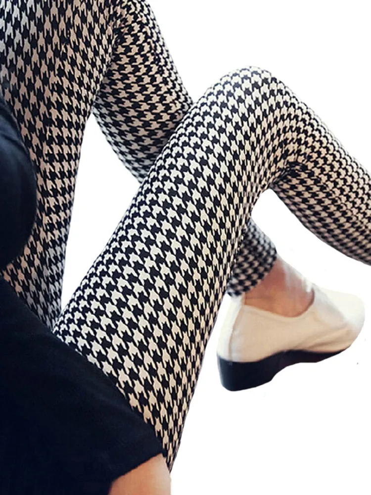 Graffiti Leggings Floral Patterned Print For Women Leggings Houndstooth Sale Elastic Design Vintage Leggings W056