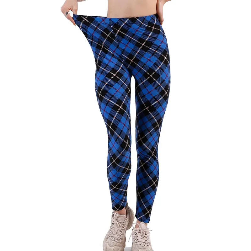 Graffiti Leggings Floral Patterned Print For Women Leggings Houndstooth Sale Elastic Design Vintage Leggings W056