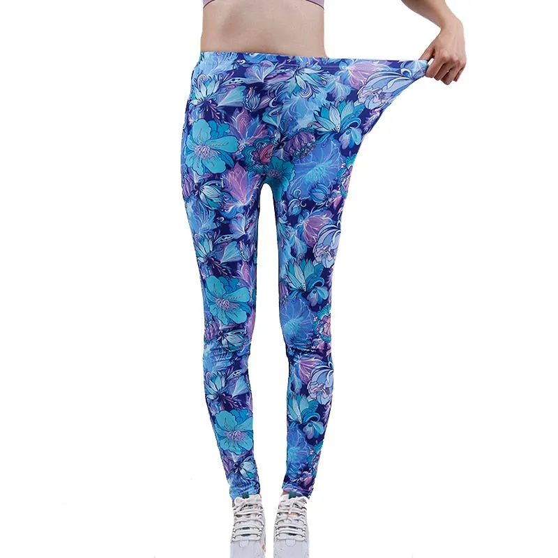 Graffiti Leggings Floral Patterned Print For Women Leggings Houndstooth Sale Elastic Design Vintage Leggings W056