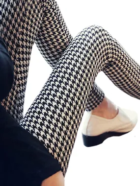 Graffiti Leggings Floral Patterned Print For Women Leggings Houndstooth Sale Elastic Design Vintage Leggings W056