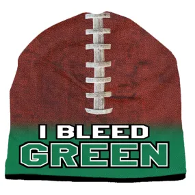 Green And White Football State Pride Beanie (Light Green)
