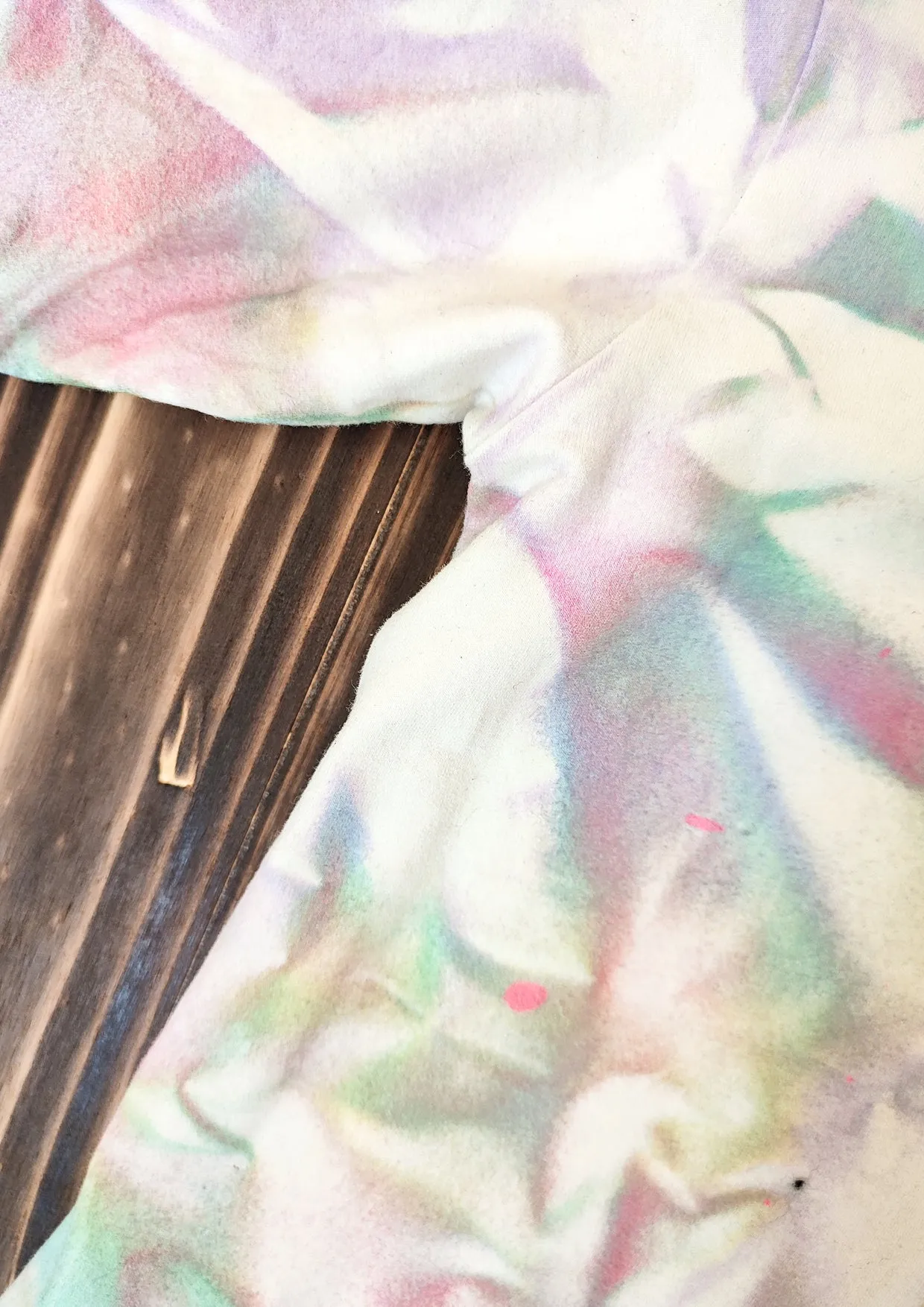 HANDPAINTED / CROPPED - T-SHIRT S - COTTON JERSEY creme painted