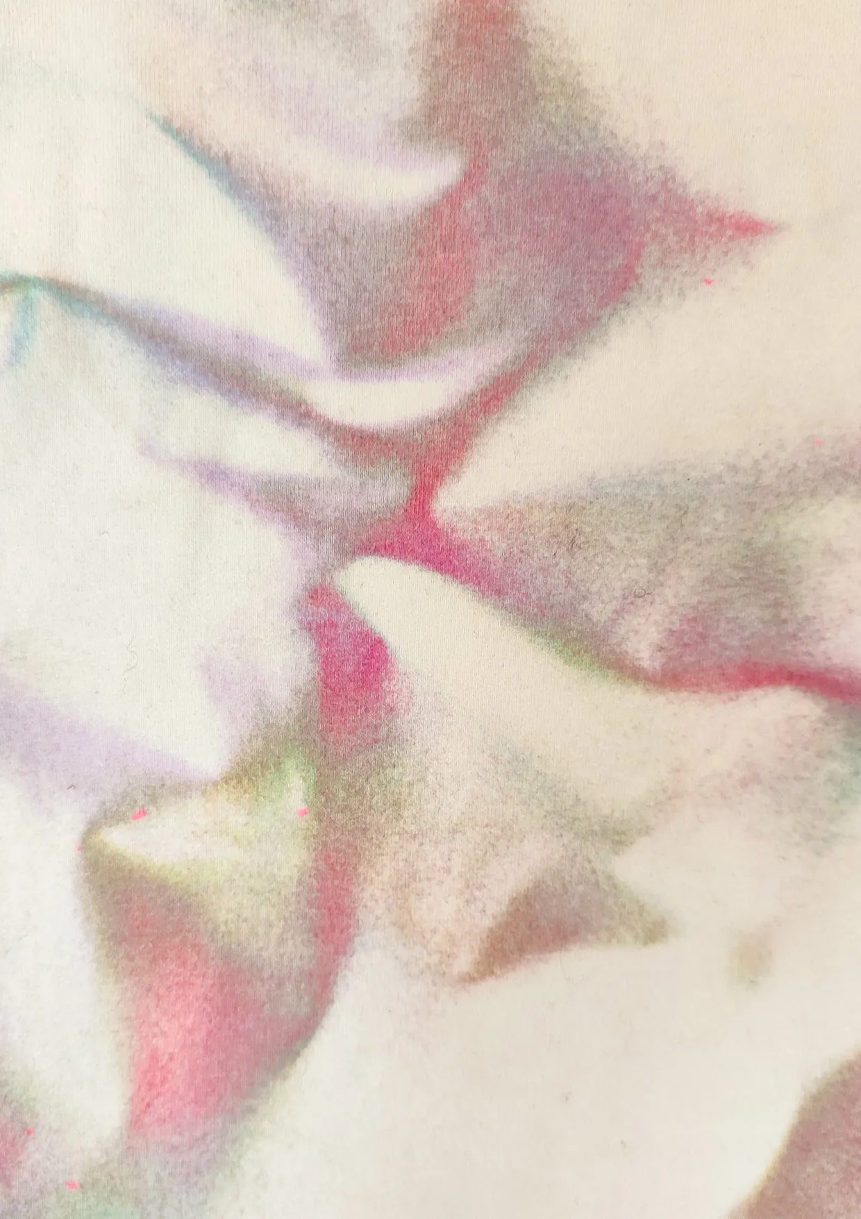 HANDPAINTED / CROPPED - T-SHIRT S - COTTON JERSEY creme painted