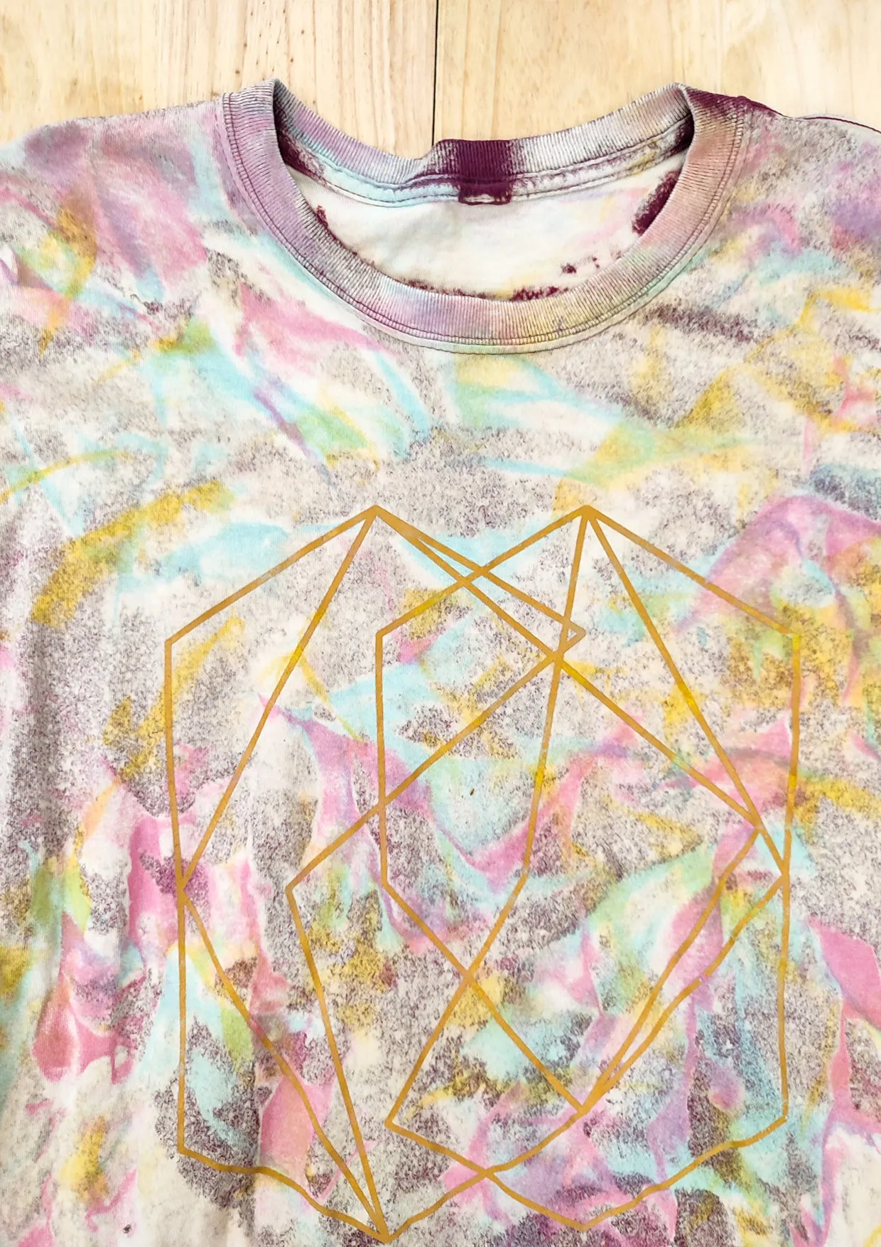 HANDPAINTED - T-SHIRT M - COTTON JERSEY purple painted
