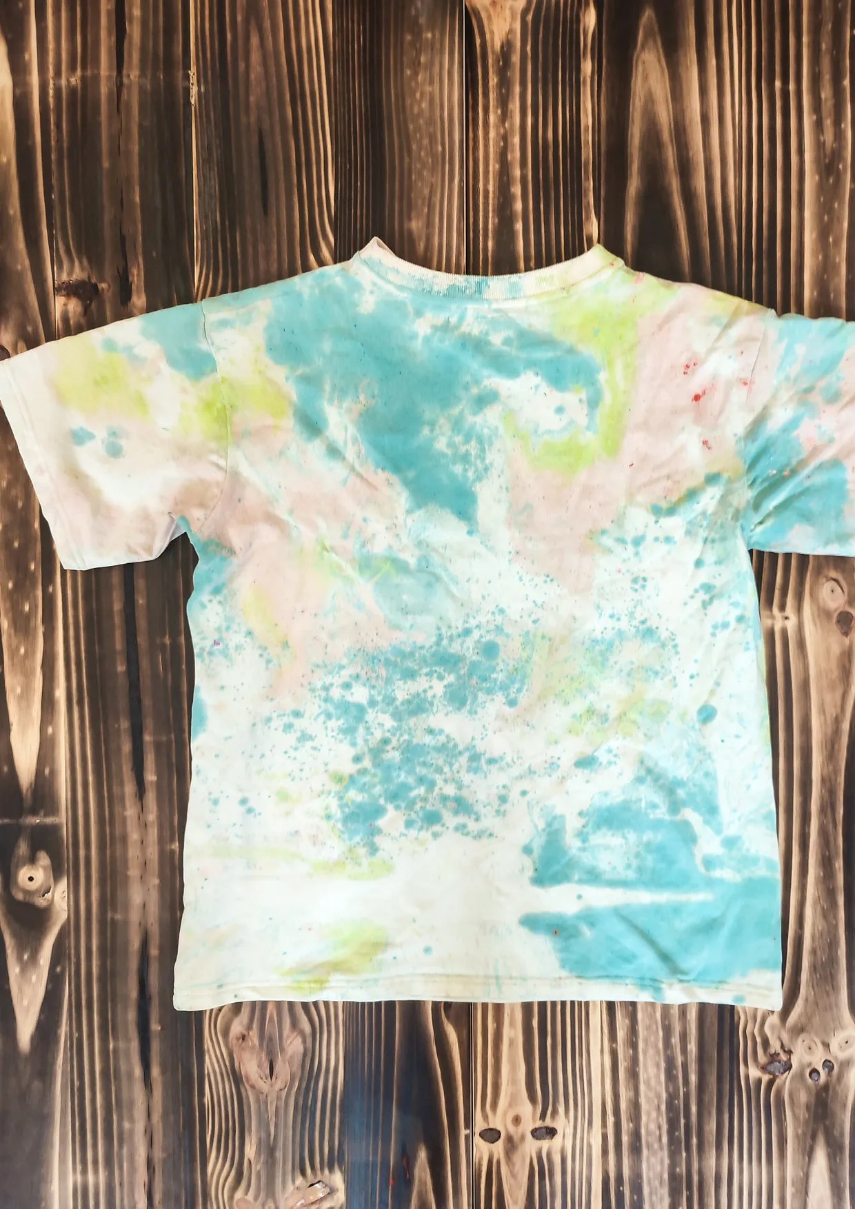 HANDPAINTED - T-SHIRT S - COTTON JERSEY creme painted