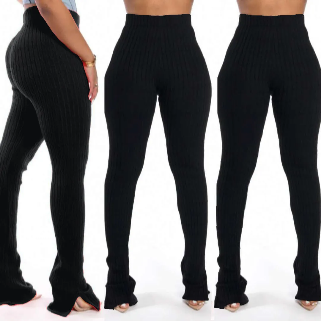HAOYUAN Sexy Knitted Stacked Leggings