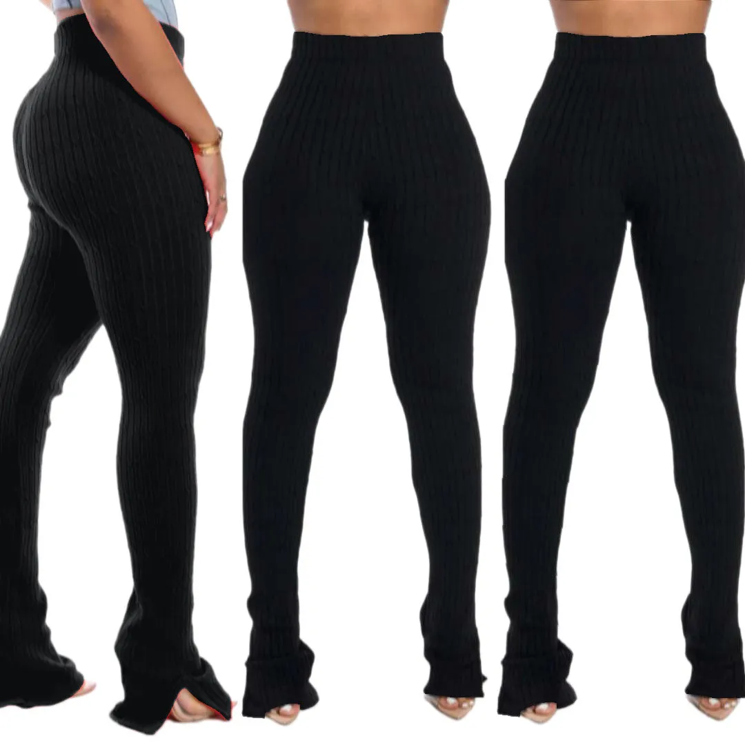 HAOYUAN Sexy Knitted Stacked Leggings