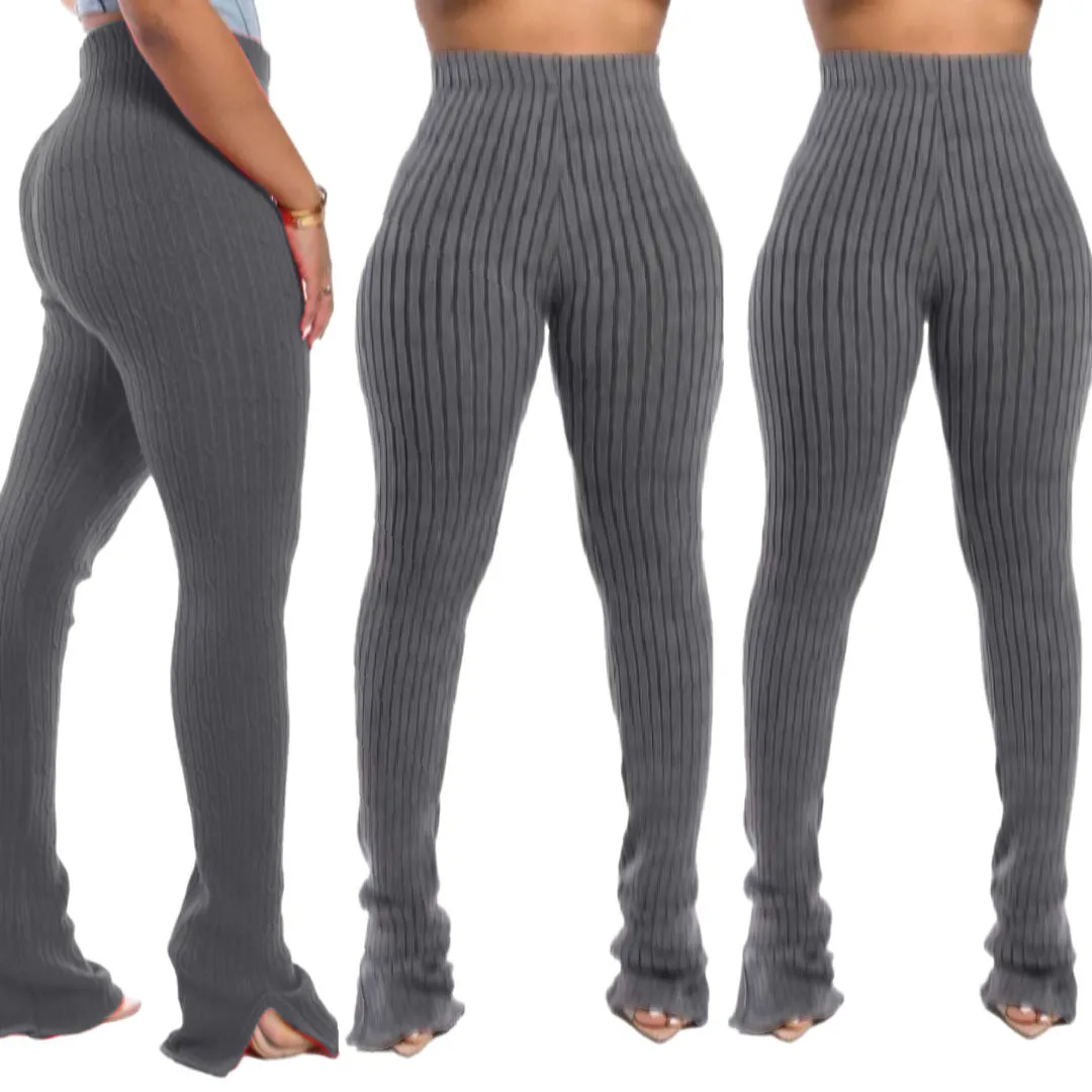 HAOYUAN Sexy Knitted Stacked Leggings