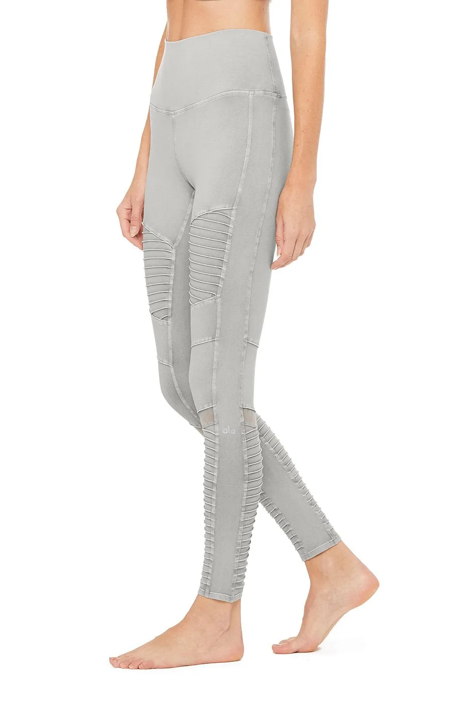 High-Waist Washed Moto Legging
