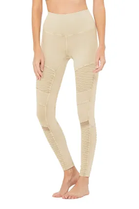 High-Waist Washed Moto Legging