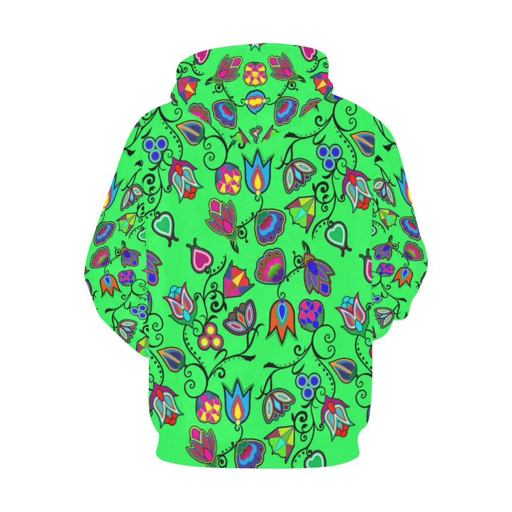 Indigenous Paisley - Green Hoodie for Women (USA Size)