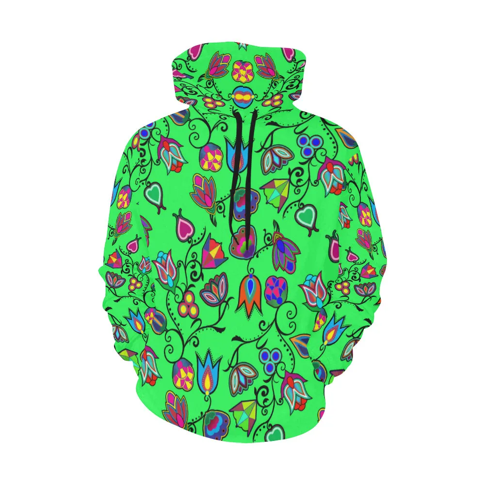 Indigenous Paisley - Green Hoodie for Women (USA Size)