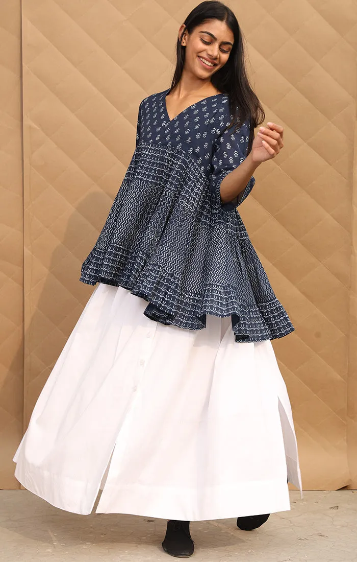 Indigo Tiered Flared Top