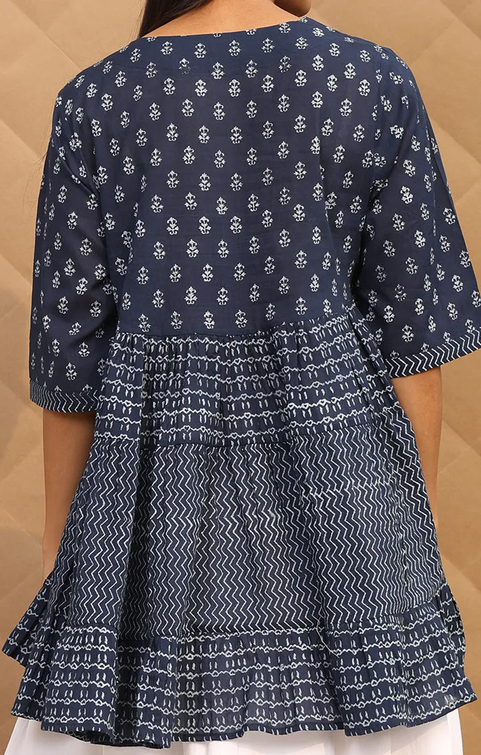 Indigo Tiered Flared Top