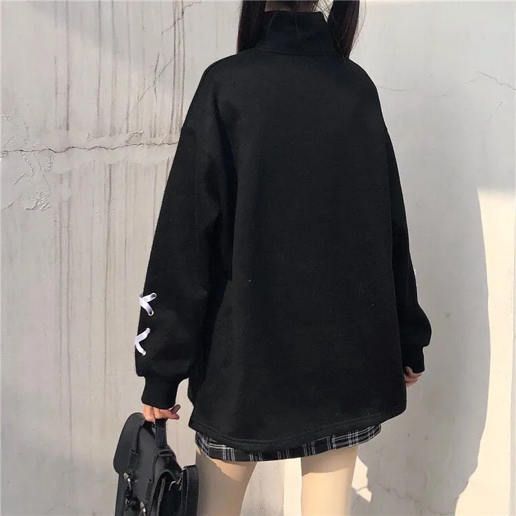 Kawaii Girl Ribbon Cuff Anime Hoodie