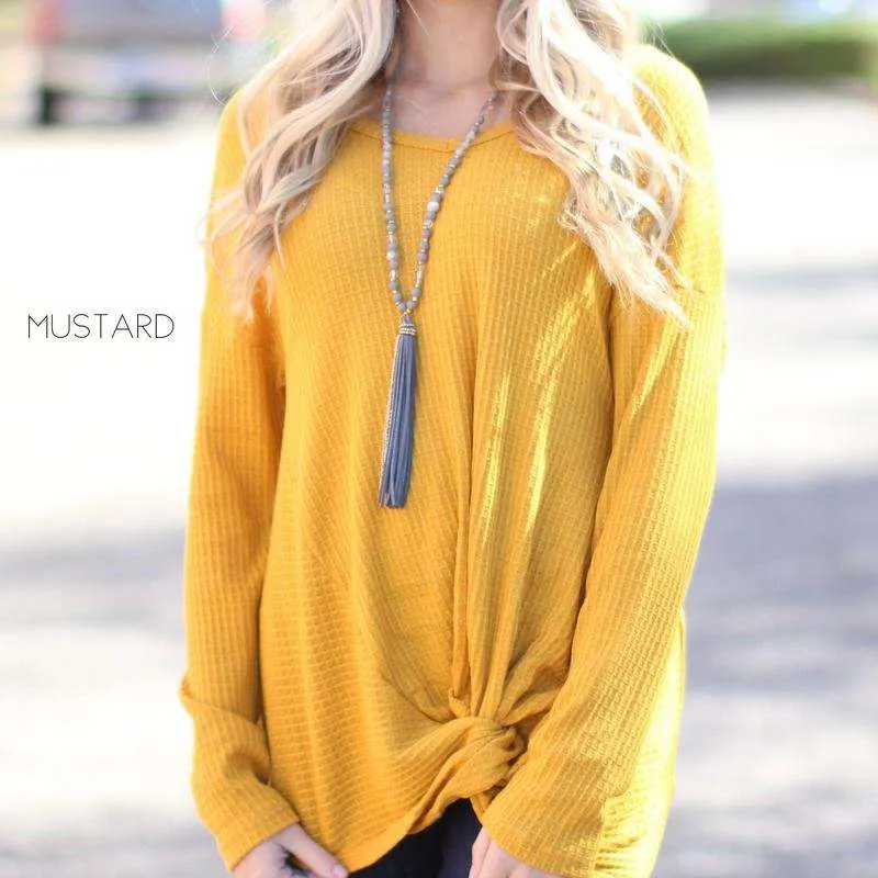 Knot Detail Waffle Tunic | S-XL