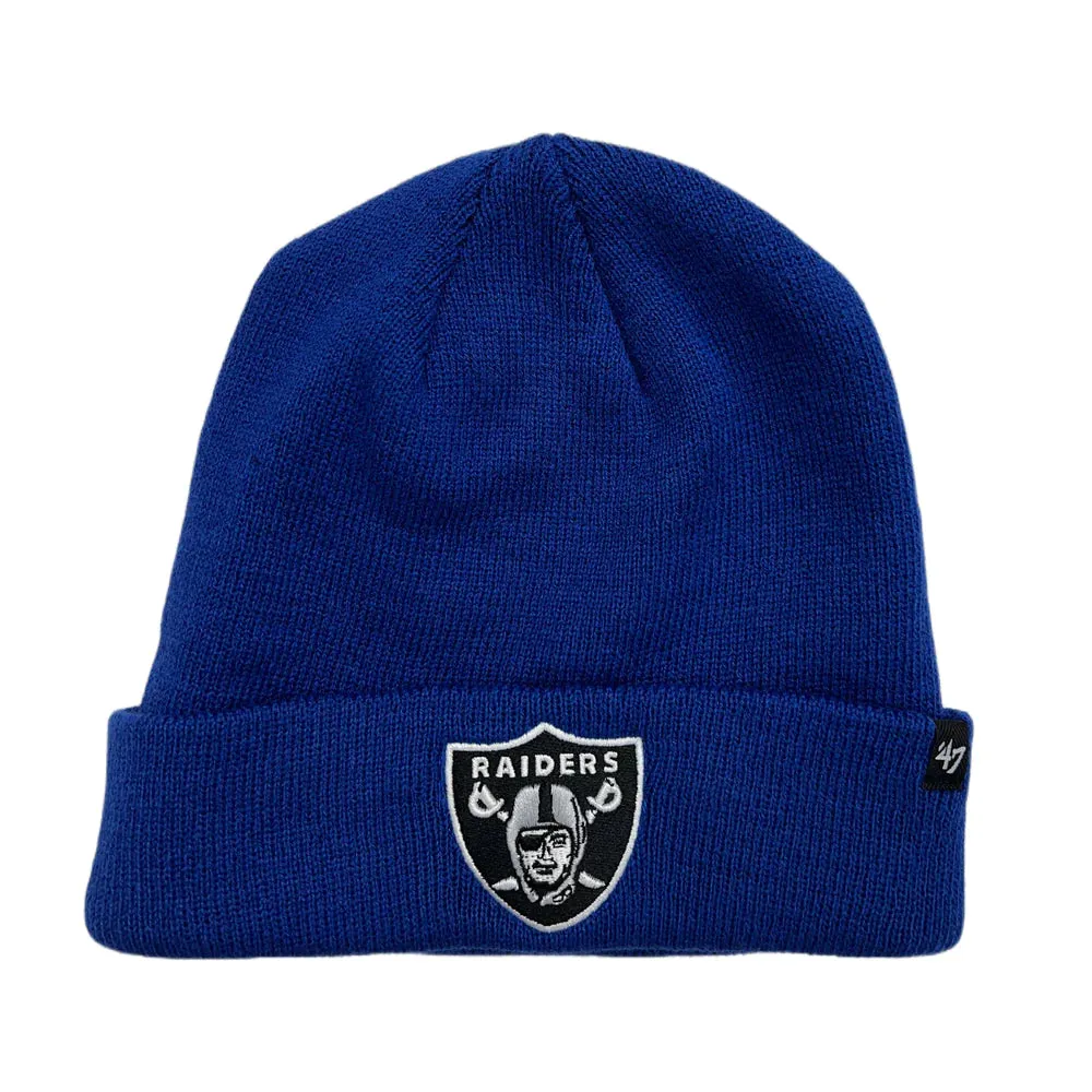 Las Vegas Raiders Blue Team Logo 47 Brand Beanie