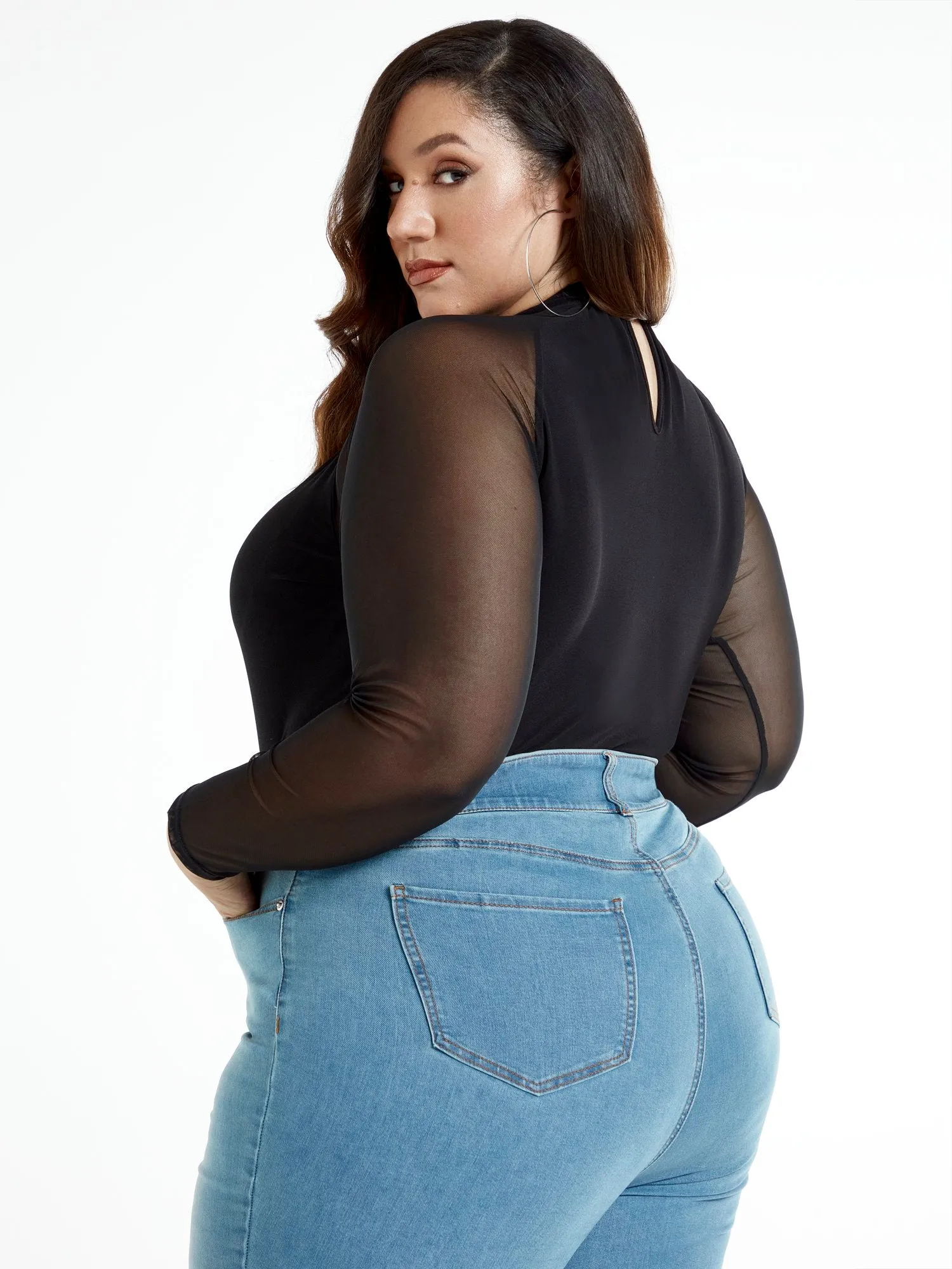 Laurie Mesh Sleeve Bodysuit