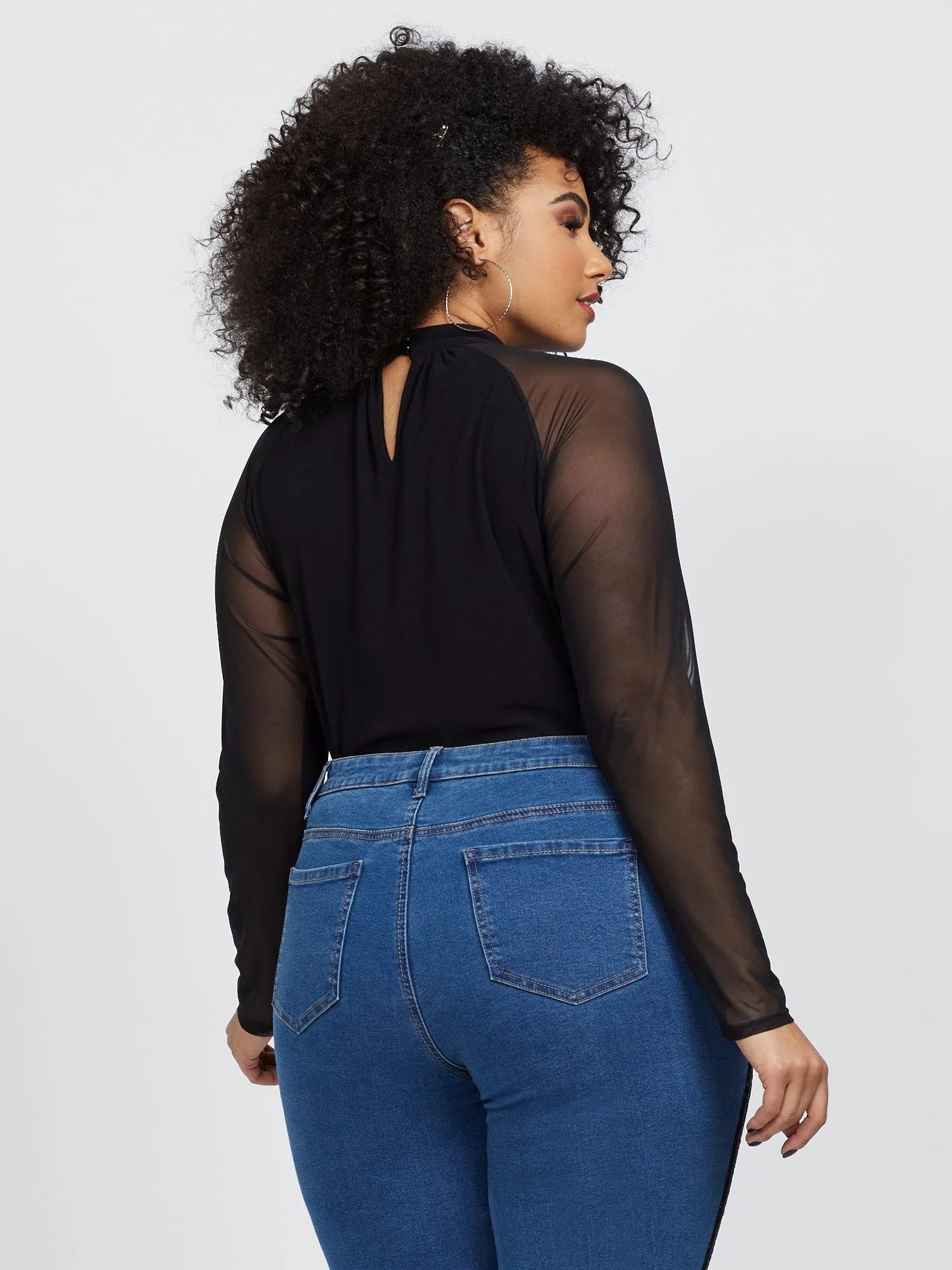 Laurie Mesh Sleeve Bodysuit