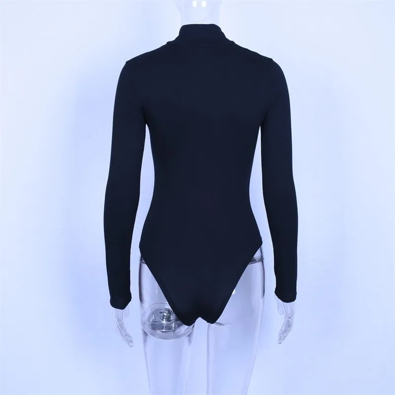 Long Sleeve Women Bodysuit Turtleneck Sexy Slid Autumn Winter Female Warm Clothes Slim Fit Fashion Body Suit