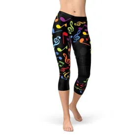 Melodic Harmony Women's Capri Leggings for Active Lifestyle